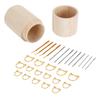 Sewing Needle Storage Bottle Wooden Holder Tube Portable Compact Case Household Supplies Carved Wool Knitting with