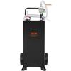 30 Gallon Gas Caddy, Fuel Storage Tank with Wheels, Portable Fuel Caddy with Manuel Transfer Pump, Gasoline Diesel Fuel Container for Cars, Lawn