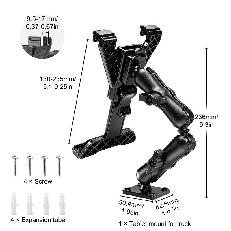 Adjustable 360° Rotation Tablet Mount Multi-Scenario Dashboard Wall Desk Holder for Galaxy Tab Truck Office Use