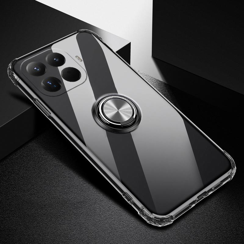 For Xiaomi 15T / 15T Pro case Ring Holder Ultra Thin Transparent Car Navigation Soft Silicone Clear cover For Xiaomi 15T Pro Phone casing