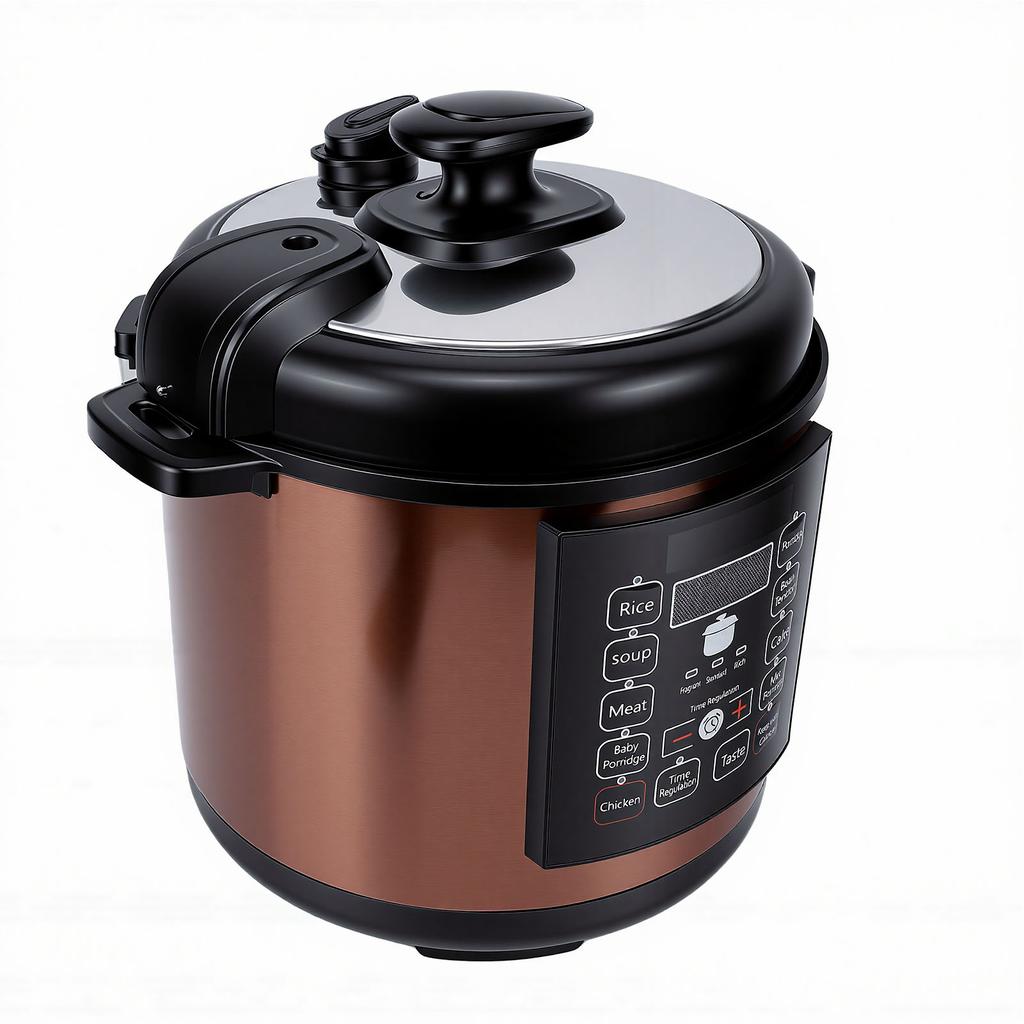 Electric Pressure Cooker 6L Multi Cooker with Smart Reservation Keep Warm Function for Rice Soup Sauteing Steaming Slow
