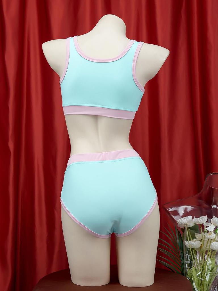 SENMHS Mint Green Game Controller Print Split Gymnastics Outfit for Sexy and Cute Sports Underwear Perfect for or Sleepwear Women, Set, Practice,