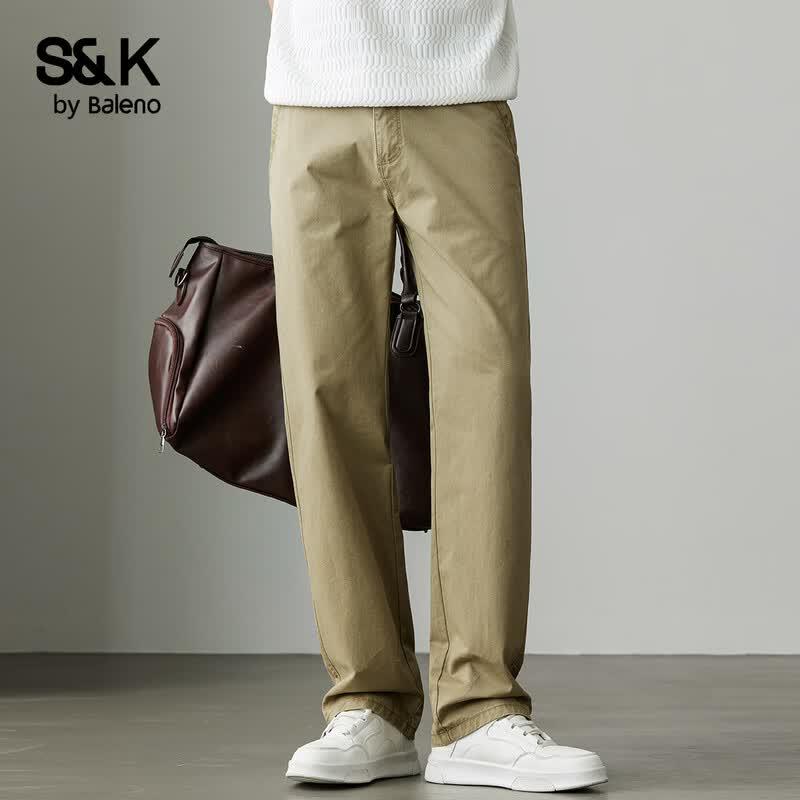 Baleno Men's 2026 Summer Thin Cotton Casual Straight-Leg Pants