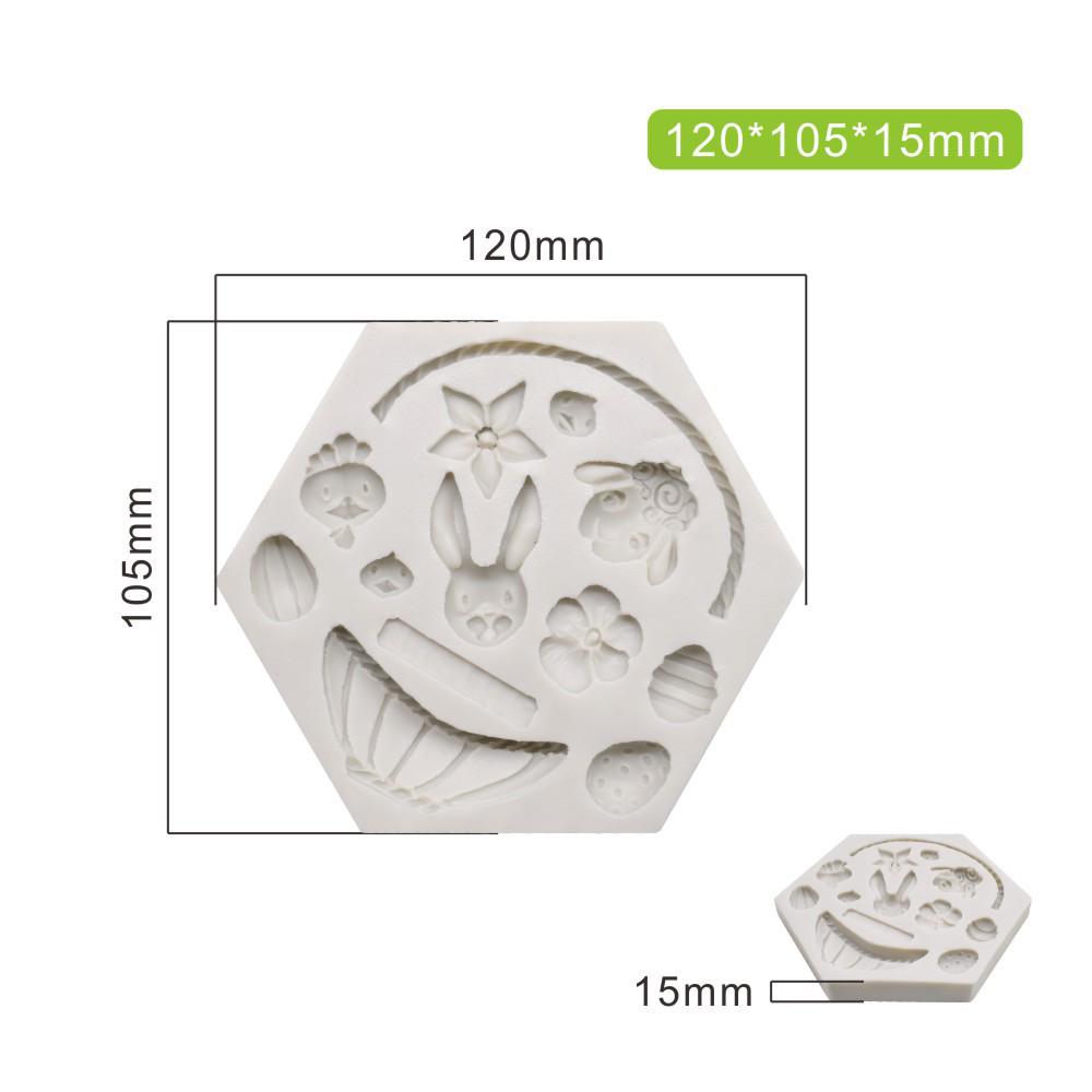 Easter Rabbit Handmade Mold 3D Silicone Egg Flower Fondant Chocolate Mold Cake
