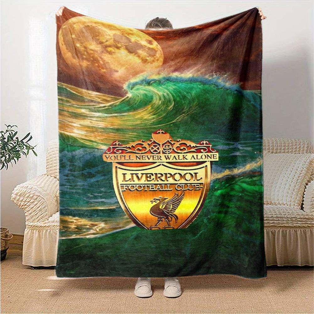 Liverpool Blanket Warmthful Decor Perfect for Office Chair Couch Four Seasons Universal Modern Perfect Gift for Relatives and Friends