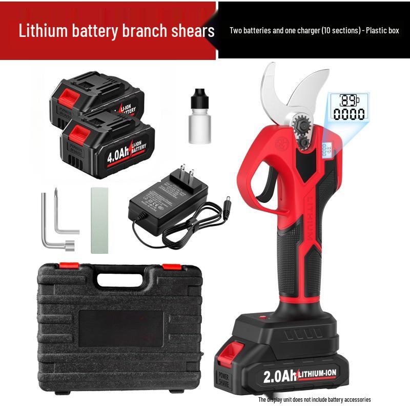 Brushless Electric Handheld Pruning Shears with Lithium Battery and Digital Display