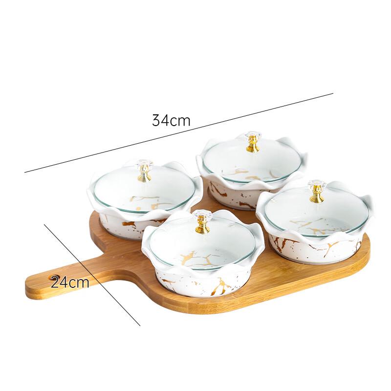 Qianxing Gold Lotus Ceramic Dinnerware Set