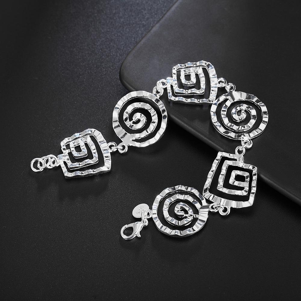 925 Sterling Silver Wave Bracelet Fashion Jewelry