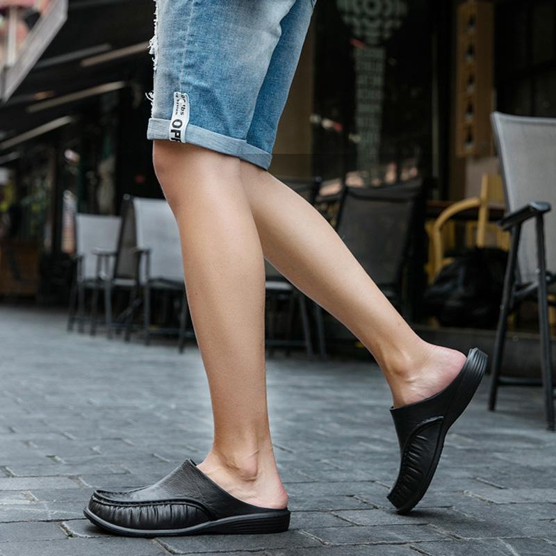 Nye motesandaler for menn Sklisikker gjennombrudd tøfler Utendørs strandsko Uformelle late sko Utendørs sko Plus Size