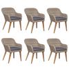 7 Piece Outdoor Dining Set with Cushions Brown