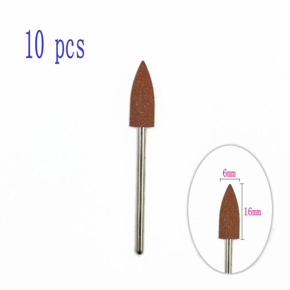 6pcs/10pcs Silicone Rubber Dental Polishing Polisher Grinders Nail Drill Bits for Electric Manicure 2.35mm Shank