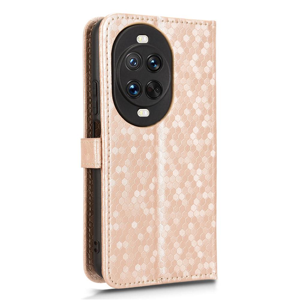 For Huawei nova 14 Pro 5G Wallet Case Dot Pattern Imprint PU Leather Phone Cover with Wrist Strap