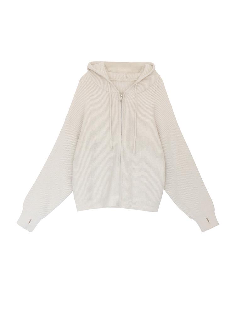 

Plus Size Women s Versatile Casual Hoodie Jacket for Autumn/Winter XL (60-80kg) белый