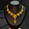Set di collane da donna in oro puro 24K 9999 oro vero Dubai Medio Oriente Fiore di Loto