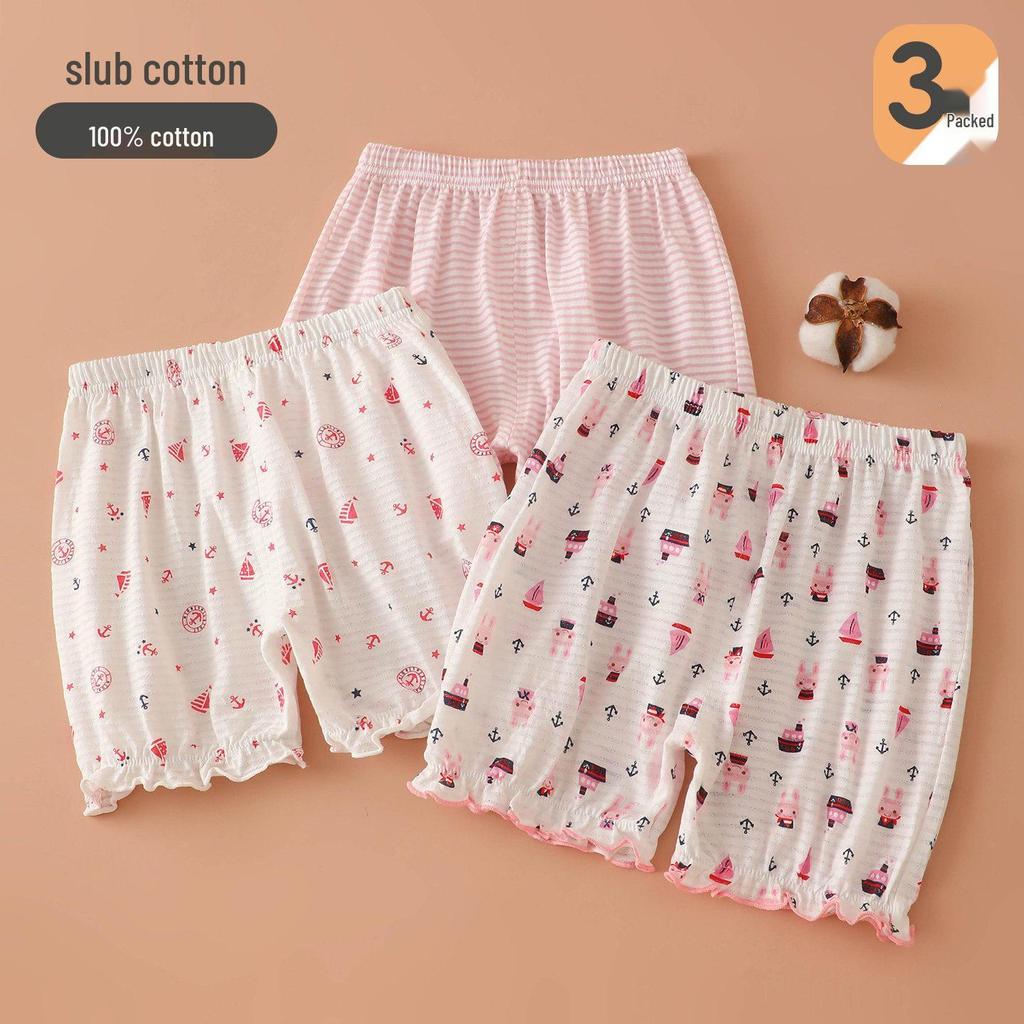 Girls' Cotton Summer Bloomers - Safety Underwear Thin Pants for Babies & Kids