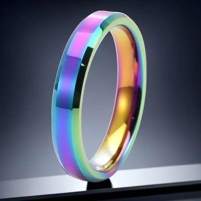 Men's Purple Titanium Steel Hip-Hop Ring - High-End, Unique, Stainless Steel Jewelry 