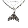 Gothic Death Moth T Shaped Alloy Necklace 44cm Lightweight Chain Jewelry for Unique Gothic and Fashion Accessories