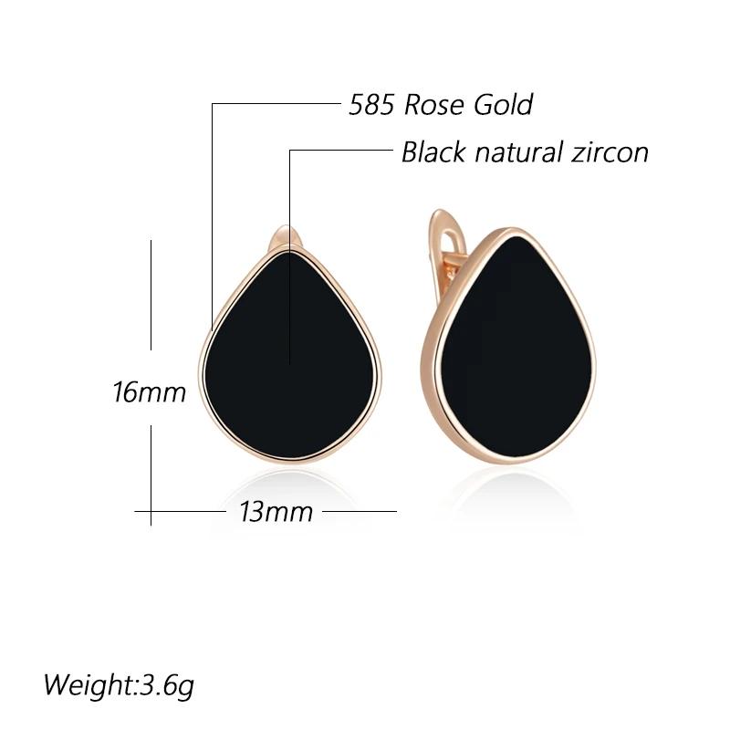 Wbmqda Hot Black Resin Women's Gold Earrings 585 Popular Style Jewelry Accessories