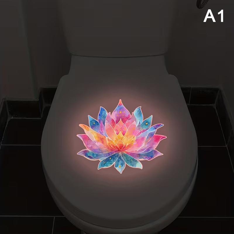 Świecący w ciemności naklejka na klapę sedesu w kształcie kwiatu Samoprzylepna Zdejmowalna Dekoracja łazienki Nocny blask Naklejka ścienna Luminous Toilet Sticker