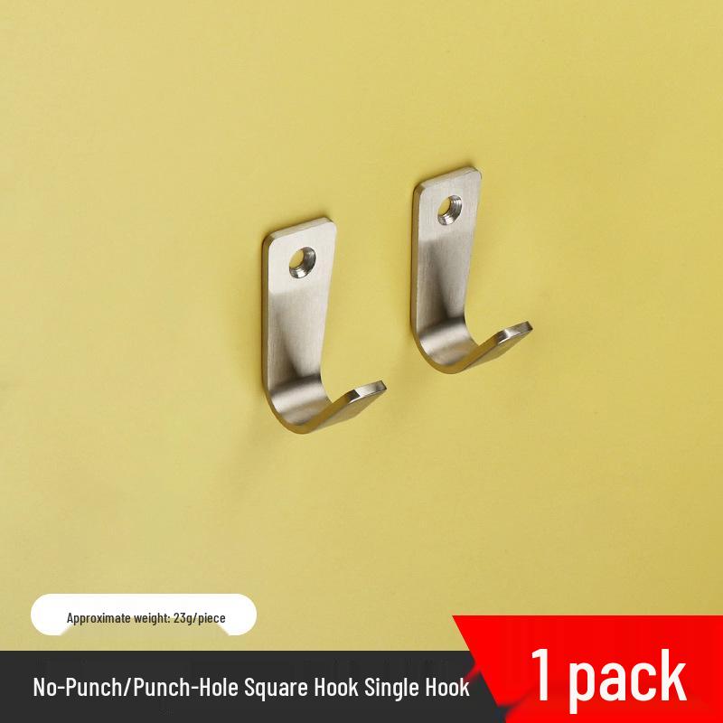 No-Drill Wall-Mounted Stainless Steel Hook for Towel, Clothes, and Hat