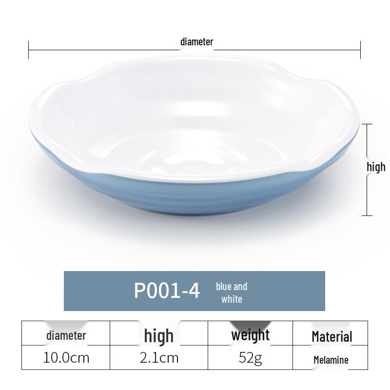 Imitation Porcelain Melamine Dipping and Snack Dish for Restaurants
