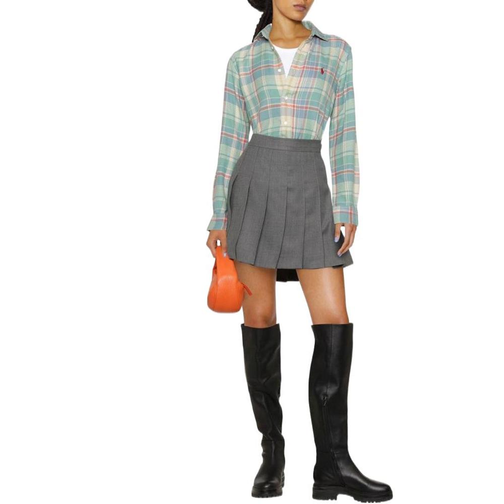 Polo Ralph Lauren SS22 Plaid Collared Long Sleeve Shirt Women Shirts Multicolor 211874043-001
