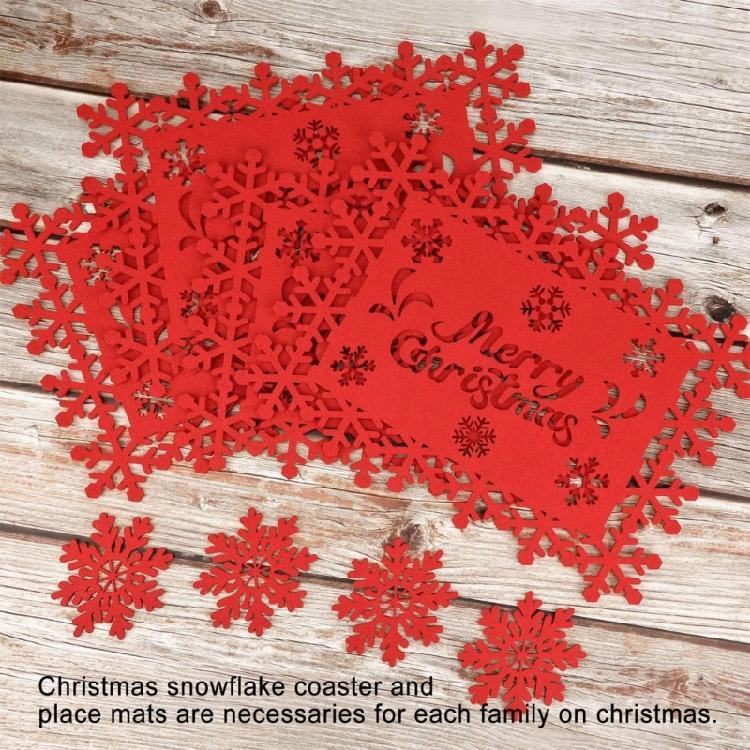 12Pcs Elegant Christmas Placemats Heat Resistant Tableware Mats for Holiday Dining Elegant Holiday Table Decoration