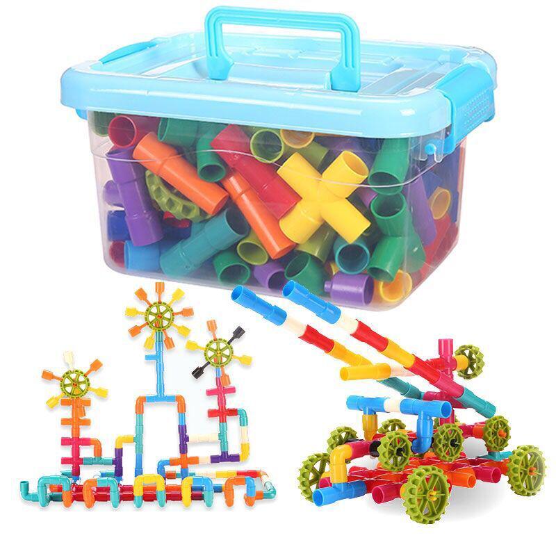 Children's Educational Interlocking Building Blocks - DIY Water Pipe Assembly Toy for Early Learning