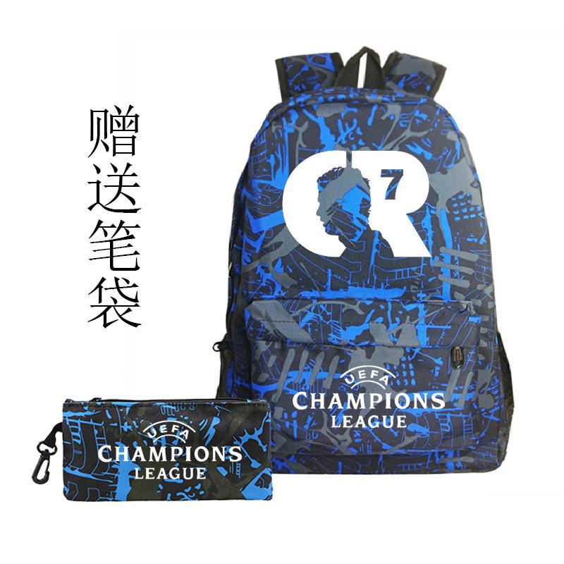 Football Printed Student Backpack Multifunctional Usb Interface Large Capacity Leisure Travel Backpack