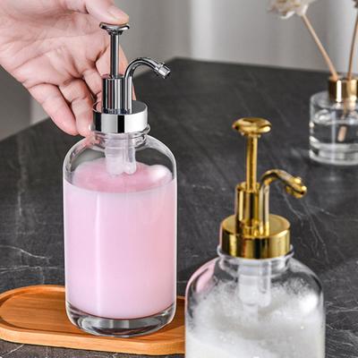 2Pcs 17oz Coffee Clear Glass Syrup Dispenser Syrup Pump Bottle Cfee Bar Accessories Shampoo