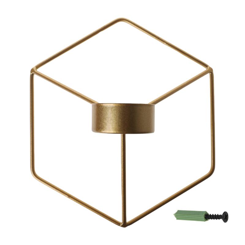 Nordic Style 3D Geometric Candlestick Metal Wall Candle Holder Sconce Home Decor Nordic Style 3D Geometric Candlestick Metal Wall Candle Holder Sconce Home Decor