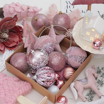 2025 Rosa Weihnachtsbaumkugeln für Fenster- & Baumdekorationen