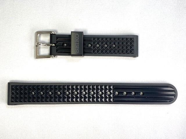 R02B021J9 SEIKO Prospex 19mm Genuine Silicone Rubber for Reissue Band, Black, SBEX007/SBDX031, 6159-7000