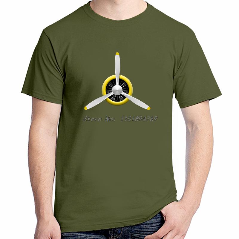 Sayings Vintage Aviation Airplane Propeller With Radial Engine Fashion Summer Short Sleeve Tshirt High Quality Cotton Tshirt