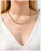 Handmade Strap Chain Necklace Stainless Steel Gold Plated Link Minimalist Tarnish Free Jewelry for Women Bijoux Femme