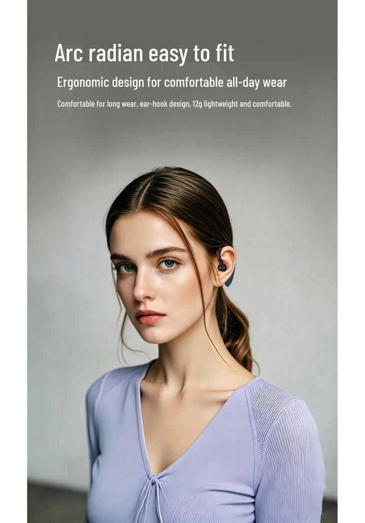 Bluetooth Earphones F900: Single Ear, Clip-On, Wireless, Long Standby, Caller ID, Sporty Design