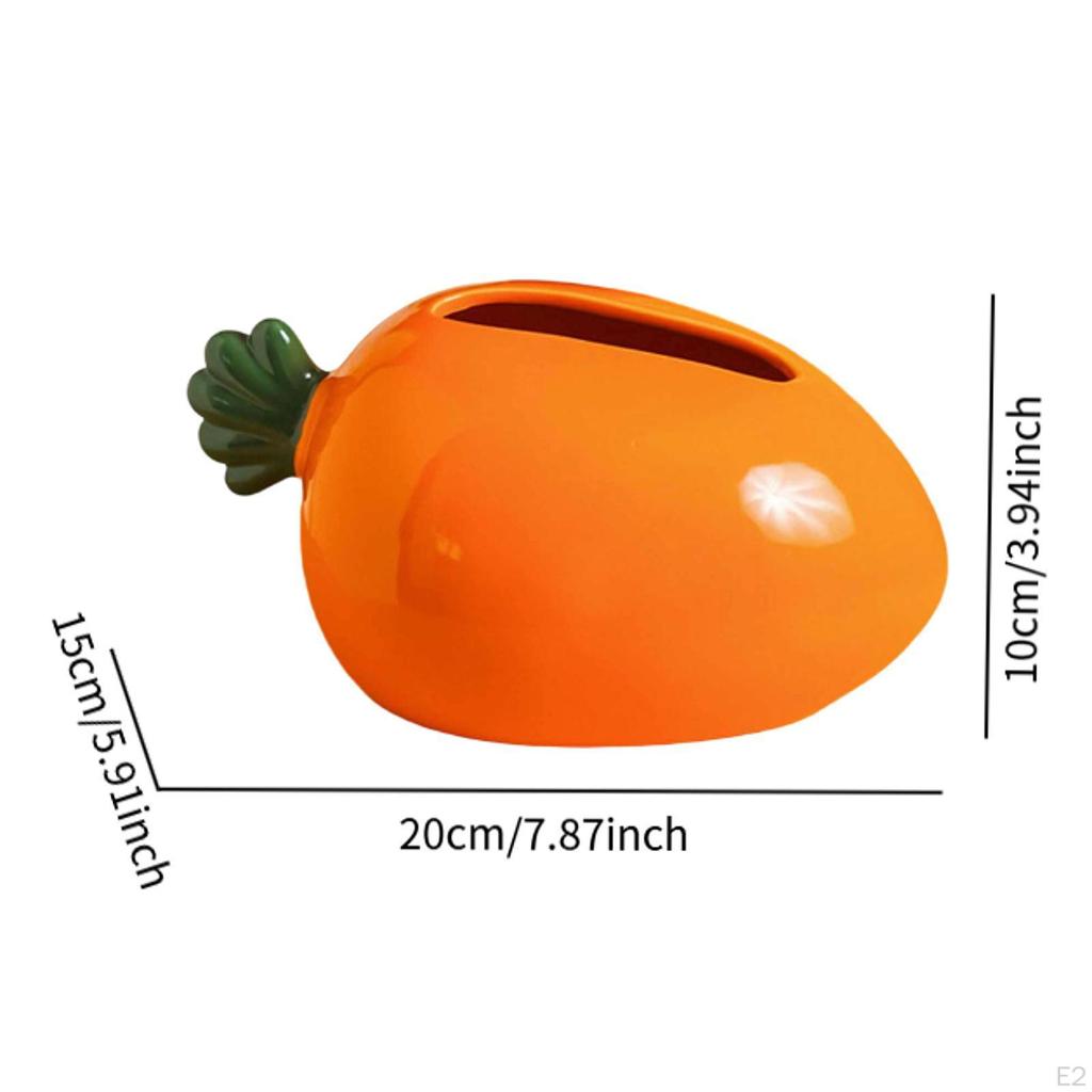 Ceramic Tissue Box Cover Carrot Shaped Napkin Holder Creative Organizer Decorative Cartoon for