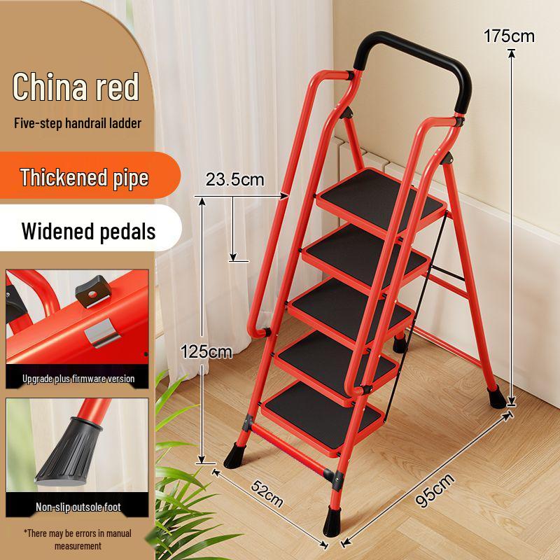 Folding Handrail Ladder with Extra Wide Pedals for Interior Use