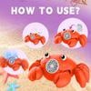 Crawling Crab Bubble Machine With Music Lights Automatic Sensing Obstacle Avoidance Soap Blowing Children'S Toys Outdoor Game