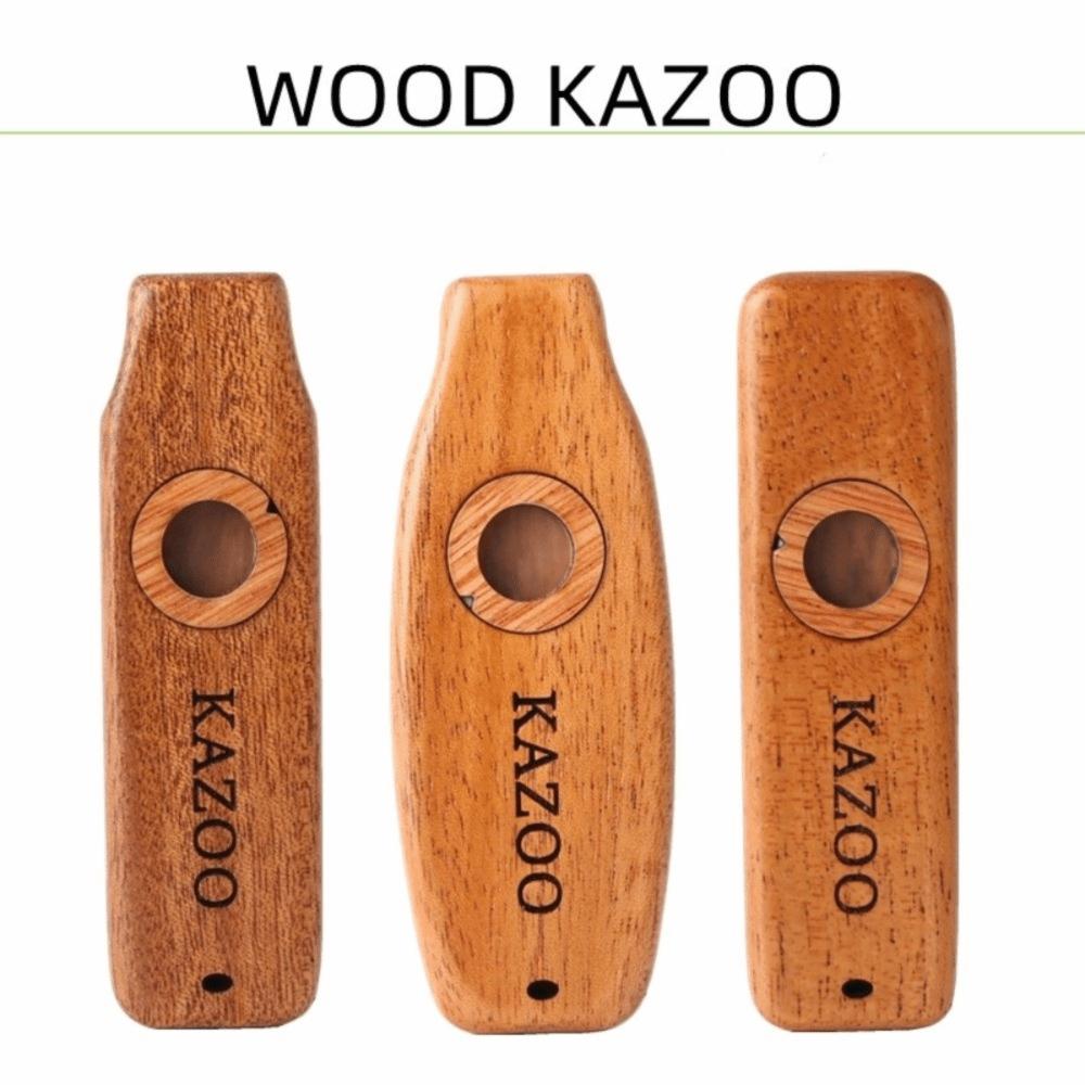 Lightweight Wooden Kazoo Wooden Material With Lanyards Musical Instruments Portable Size Durable Design Portable Kazoo