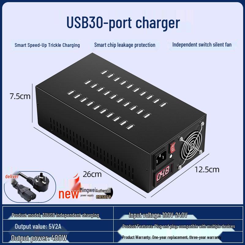 Multi-Port USB Charger: 10/20/30/40 Ports for Android - Universal School Charging Station