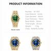 Mens Bling Diamond Watch Zinc Alloy Waterproof Quartz Wristwatch Roman Numerals Fashion Hip Hop Iced Out Watch for Men