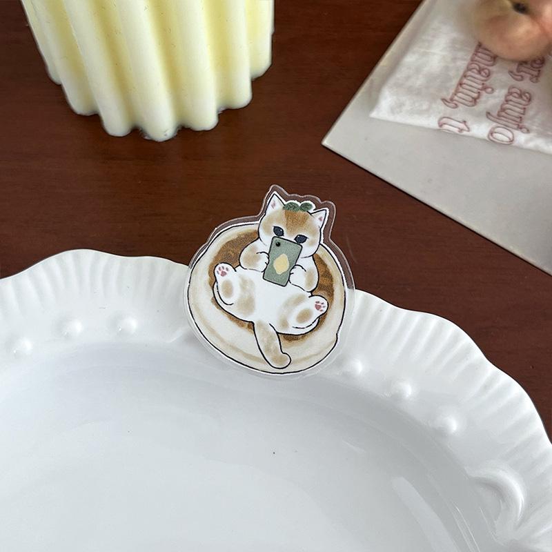 1Pc Acrylic Exquisite Bag Pin Petite Badge Cartoon Cat Brooch
