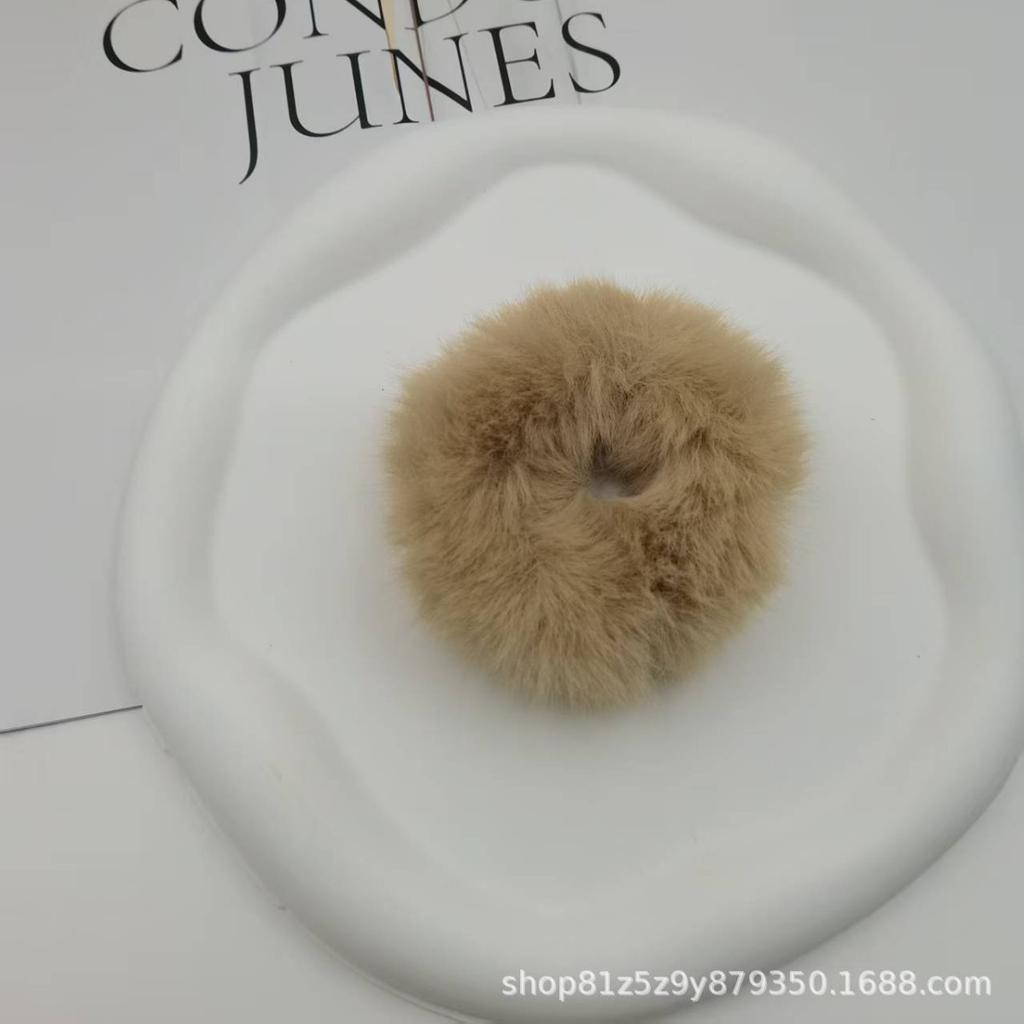 Plush Hair Scrunchies for Women & Kids, Soft Furry Hair Ties, High Ponytail Holder, Autumn Winter Fashion