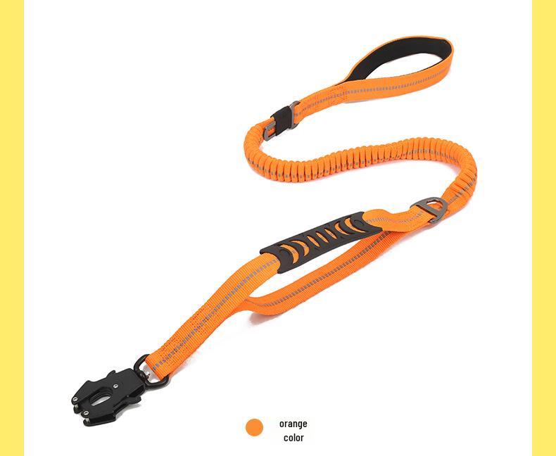 Reflective Shock-Absorbing Retractable Dog Leash with Anti-Escape Frog Buckle