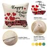 New Valentine's Day Linen Pillow Cover Red Plaid Love Home Festival Decoration Pillow Cover