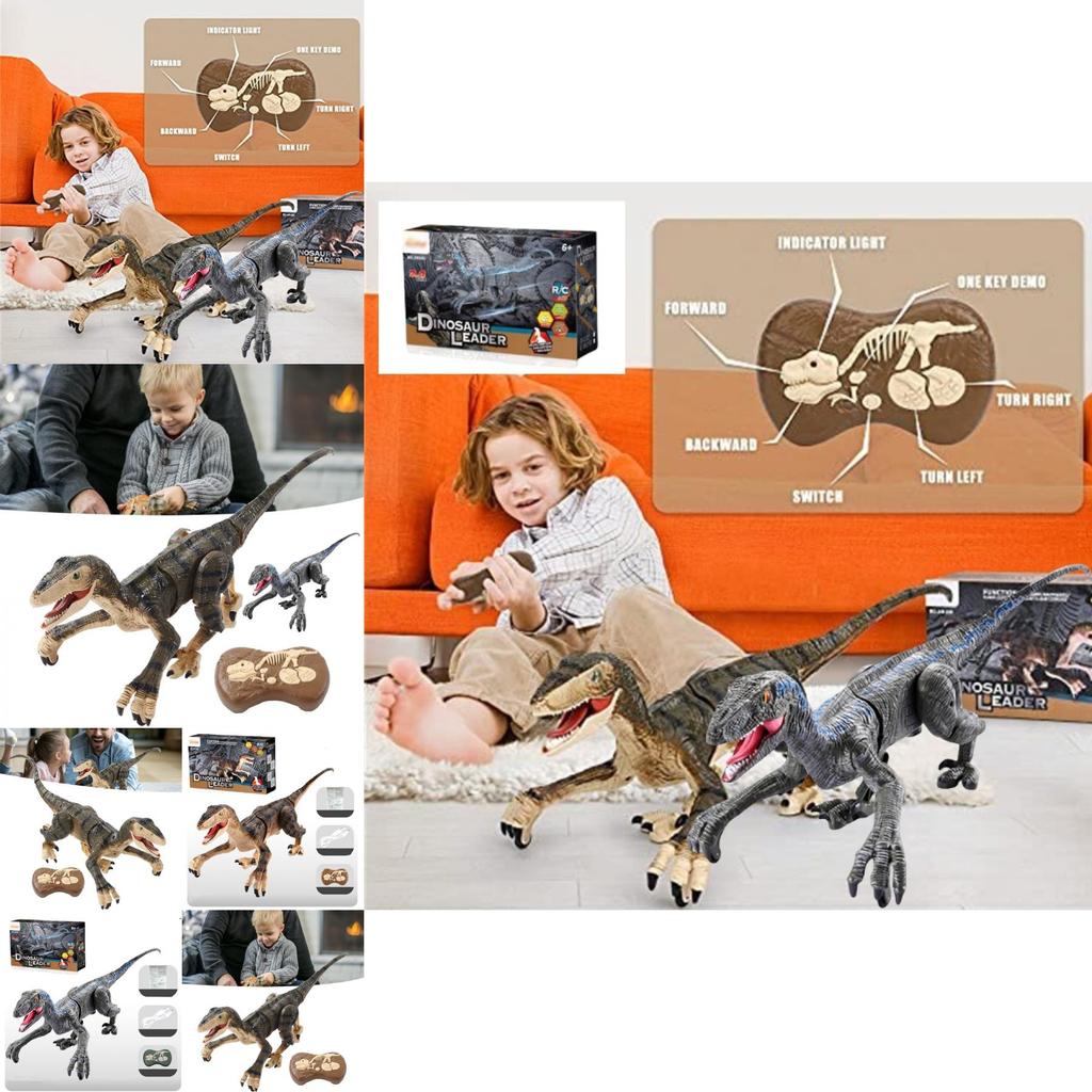Children's Simulation Rechargeable Remote Control Spraying Dinosaur Toy Intelligent 2.4g Sound And Light Follows Light