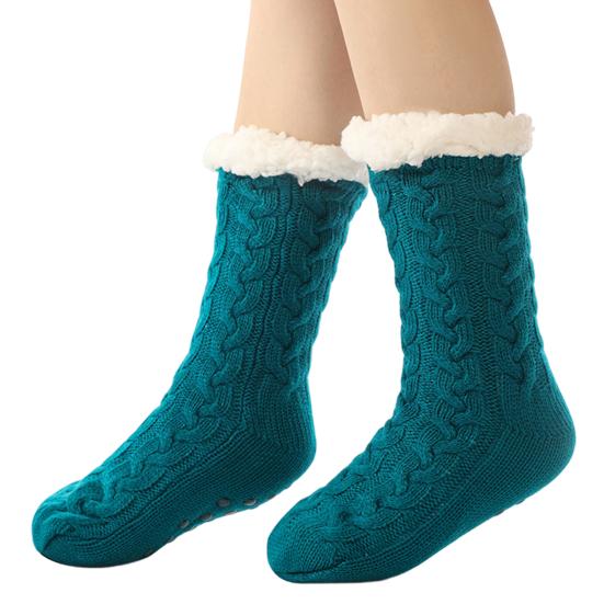 1 Pair Cashmere Socks Slipper Socks with Non-Slip Dots Winter Thick Home Sleep Socks for Women And Elderly