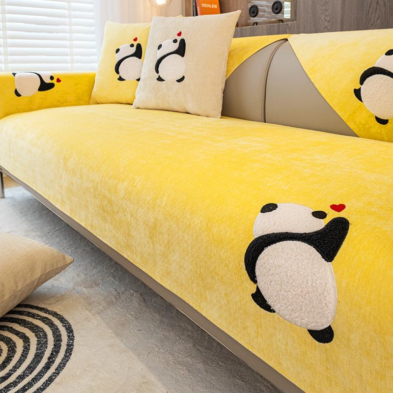 Chenille Sofa Cushion for All Seasons, Backrest Cover, Non-slip Simple Sofa Cover, All-inclusive High-end Cushion