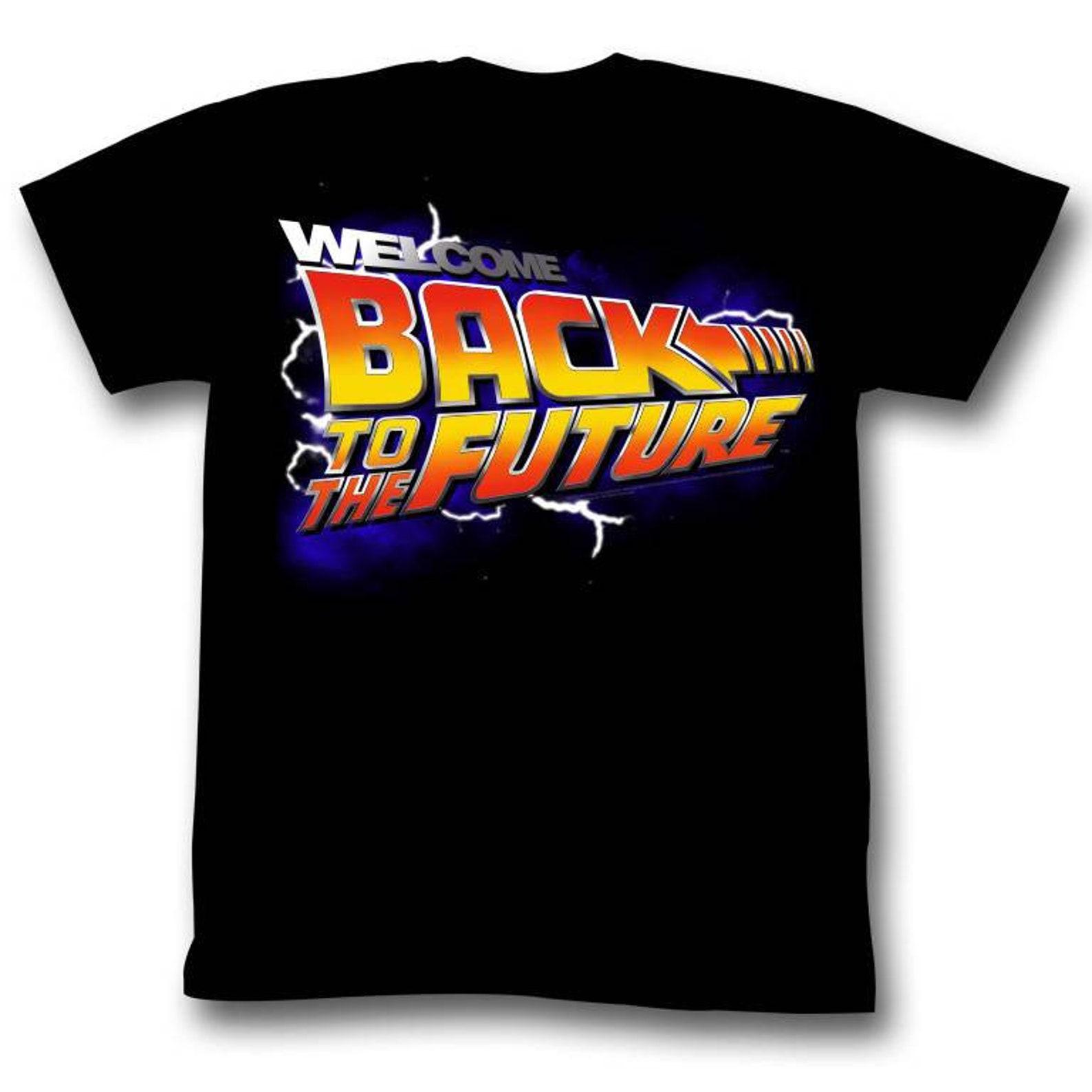 Back to the Future Welcome Back Black Adult T-Shirt S
